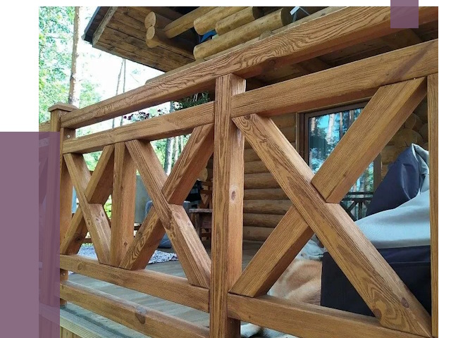 Деревянные перила под ключ в Медногорске от 7629 руб. 