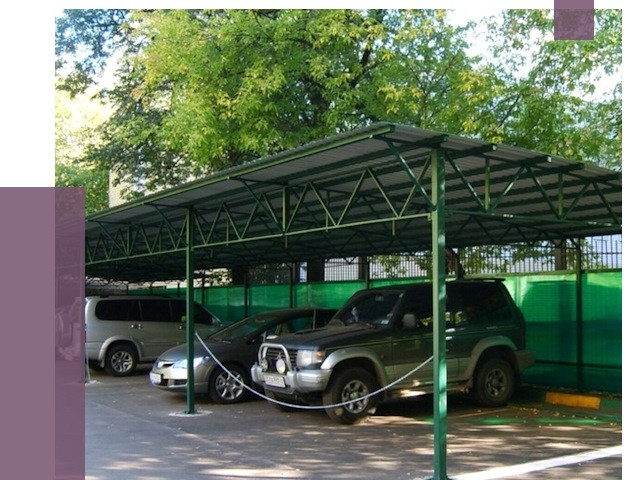 Навесы для парковки в Медногорске от 79850 руб. заказать | ПРОЛЁТ-Мдн