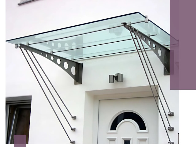 Козырьки над входом под ключ в Медногорске — изготовление и монтаж