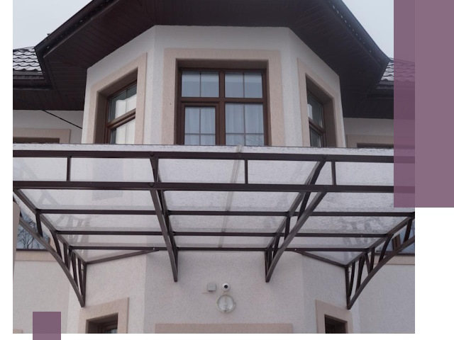 Козырьки из поликарбоната под ключ в Медногорске