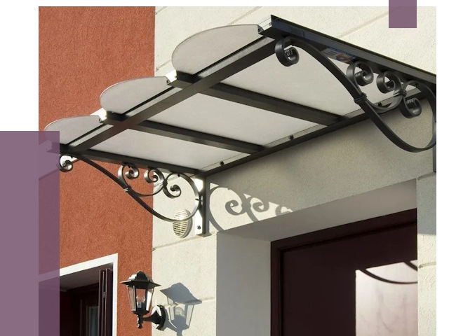 Односкатные козырьки в Медногорске от 8341 руб.  | ПРОЛЁТ-Мдн