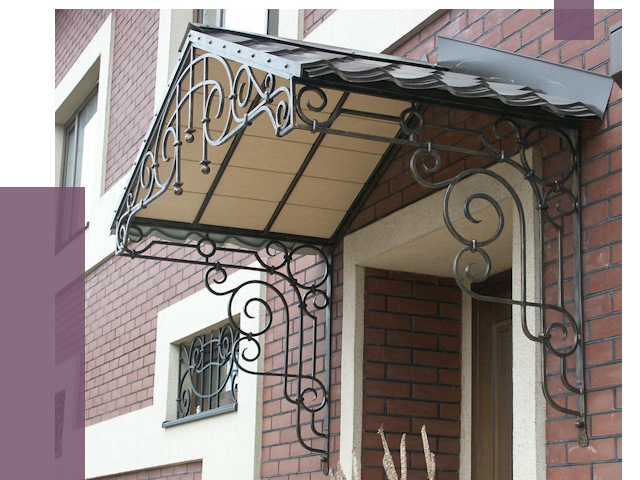 Двускатные козырьки в Медногорске под ключ от 12715 руб.